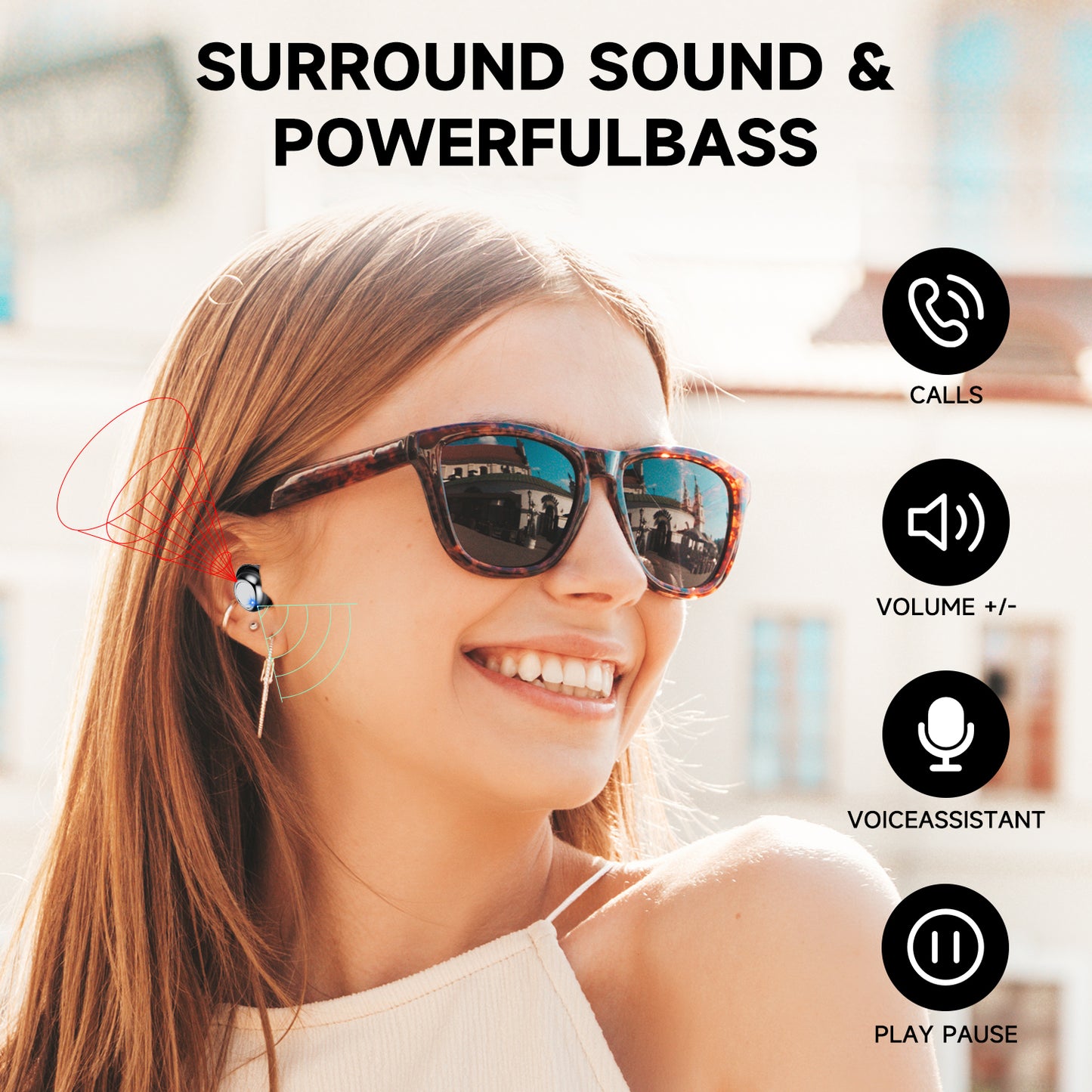 Aptkdoe Sleep Ear Buds, Bluetooth 5.4 Ultra-Mini Sleep Earbuds for Side Sleepers, Hi-Fi Stereo 3D Bass Noise Cancelling Wireless headphones, 53H Playtime with IP7 Waterproof LED Earphones, USB C