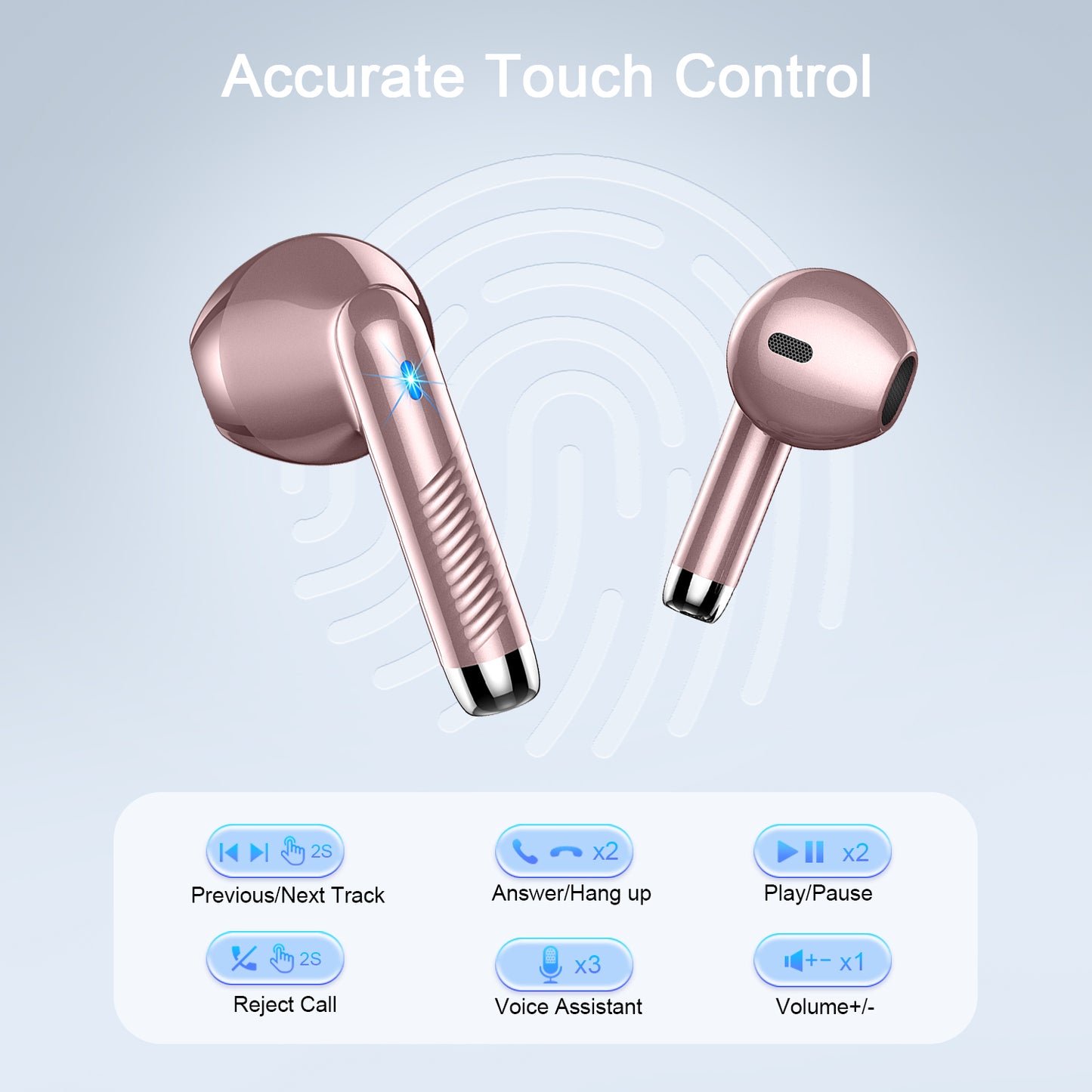 Aptkdoe Wireless Earbuds, Bluetooth 5.4 Earphone Sport, ENC Noise Cancelling Mic, 40H Playtime IPX7 Waterproof Headphone with LED Display for iOS Android Cellphone