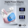 Aptkdoe Wireless Earbuds, Bluetooth 5.4 Headphones Bass Stereo, Ear Buds with Noise Cancelling Mic LED Display, 36H Playtime in Ear Earphones, IP7 Waterproof Sport Headset for Android iOS