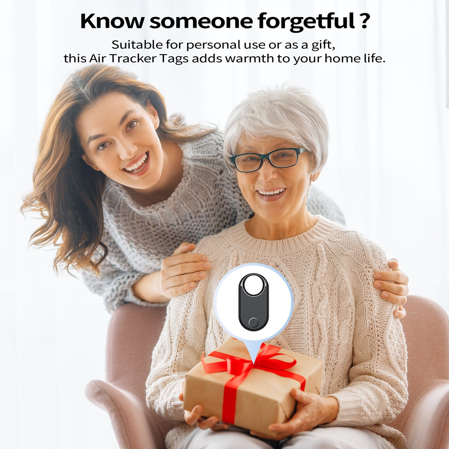 Aptkdoe Bluetooth Tracker, Smart GPS Locator Tracking Device, Item Finder for Keys, Wallet, Luggage, Pets, Use with Phones and Tablets Android or Later, Black