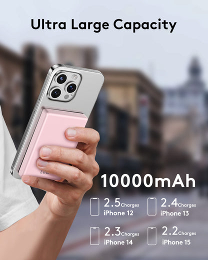 MUGO Magsafe Portable Charger, Magnetic Power Bank for iPhone , Ultra Slim 10000mAh Magnetic Wireless Portable Charger, 20W PD Fast Charging Compatible with iPhone 16/15/14/13/12 Pro Max Pro Plus