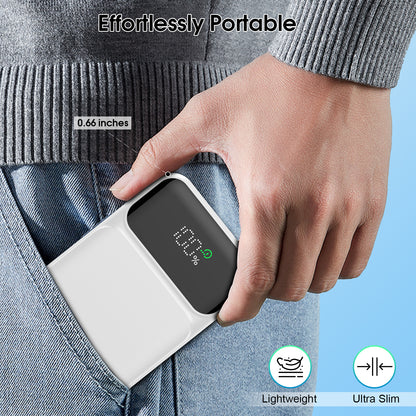 MUGO Power Bank 10,000mAh 22.5W Power Bank Fast Charging, PD3.0 QC4.0 PD20W Mini Portable Charger, USB-C Input/Output, LED Digital Display Slim Powerbank for Smartphones Tablets and More, White(2025)