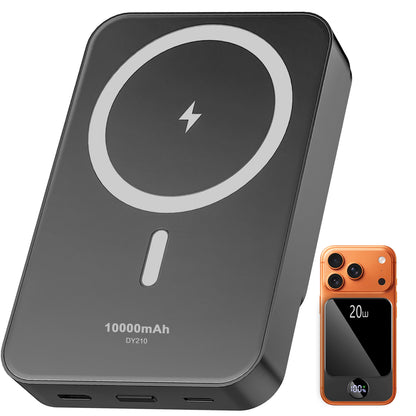 Btootos Magnetic Wireless Portable Charger, 10000mAh Power Bank with PD20w Fast Charging, USB C in&Out Battery Pack, Compatible with Mag-Safe for iPhone 16/15/14/13/12 Series, Samsung, Android, and More