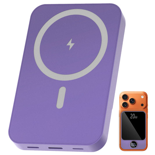 Btootos Magnetic Wireless Portable Charger, 10000mAh Power Bank with PD20w Fast Charging, USB C in&Out Battery Pack, Compatible with Mag-Safe for iPhone 17/16/15/14/13 Series, Samsung, Android, and More