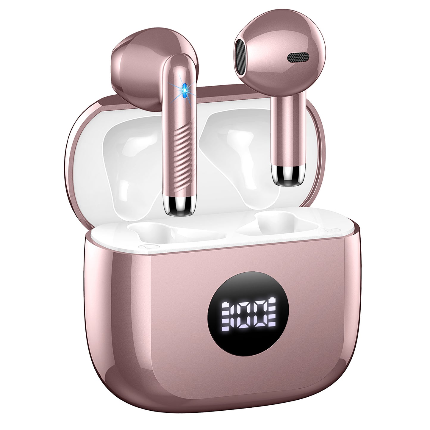 Aptkdoe Wireless Earbuds, Bluetooth 5.4 Earphone Sport, ENC Noise Cancelling Mic, 40H Playtime IPX7 Waterproof Headphone with LED Display for iOS Android Cellphone