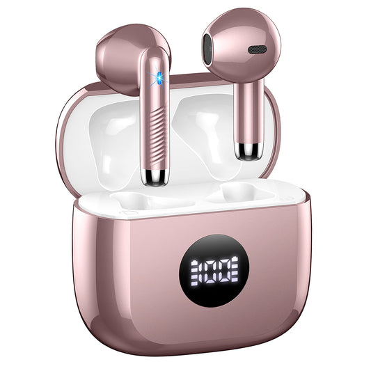 Aptkdoe Wireless Earbuds, Bluetooth 5.4 Earphone Sport, ENC Noise Cancelling Mic, 40H Playtime IPX7 Waterproof Headphone with LED Display for iOS Android Cellphone
