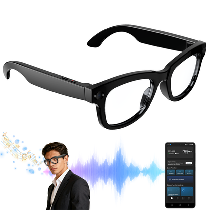 Aptkdoe AI Translation Smart Glasses, 1200W Ultra-Wide Angle Camera Smart Bluetooth Glasses with Touch Voice Assistant, UV Protection/Anti-Blue Light Smart Wireless Glasses with Built-in Mic&Speakers, Unisex