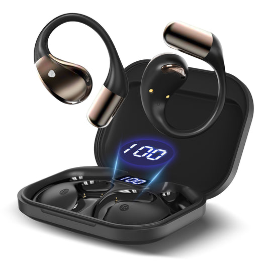 Aptkdoe Open Ear Earbuds, Non-In-Ear Comfortable Earhook Wireless Earbuds with Bluetooth 5.4 and ENC Clear Calls, 48H Long Battery Life, Open Ear Headphones for Running, Travel & Daily Wear, Waterproof
