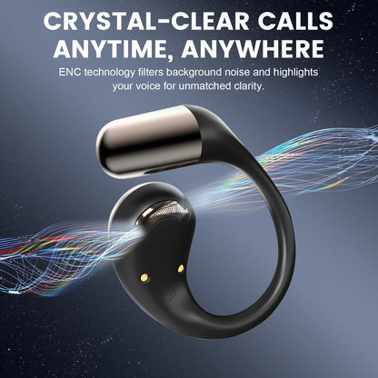 Aptkdoe Open Ear Earbuds, Non-In-Ear Comfortable Earhook Wireless Earbuds with Bluetooth 5.4 and ENC Clear Calls, 48H Long Battery Life, Open Ear Headphones for Running, Travel & Daily Wear, Waterproof