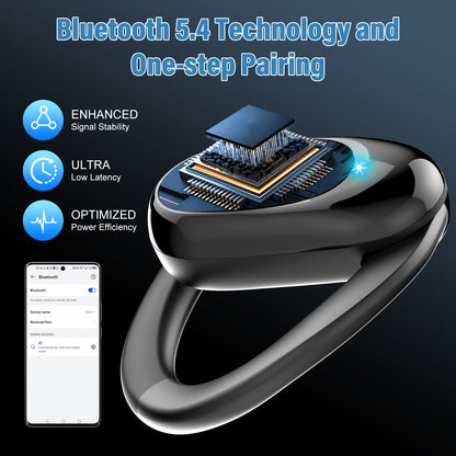 Aptkdoe Open Ear Earbuds, Bluetooth 5.4 Wireless Earbuds, HD Stereo Bass Over Ear Earphones with Earhooks, 58Hrs Playtime & LED Digital Display, IP7 Waterproof for Fitness, Cycling, Running