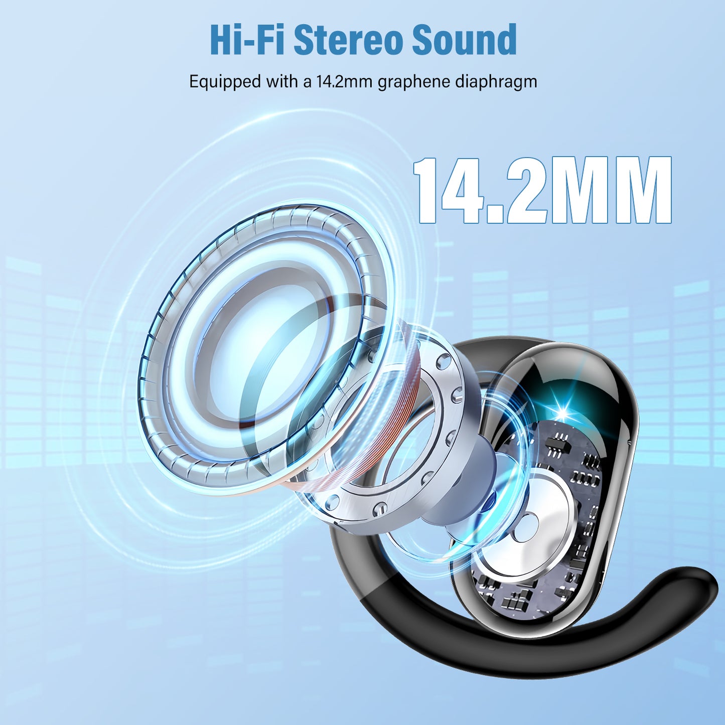 Aptkdoe Open Ear Earbuds, Bluetooth 5.4 Wireless Earbuds, HD Stereo Bass Over Ear Earphones with Earhooks, 58Hrs Playtime & LED Digital Display, IP7 Waterproof for Fitness, Cycling, Running