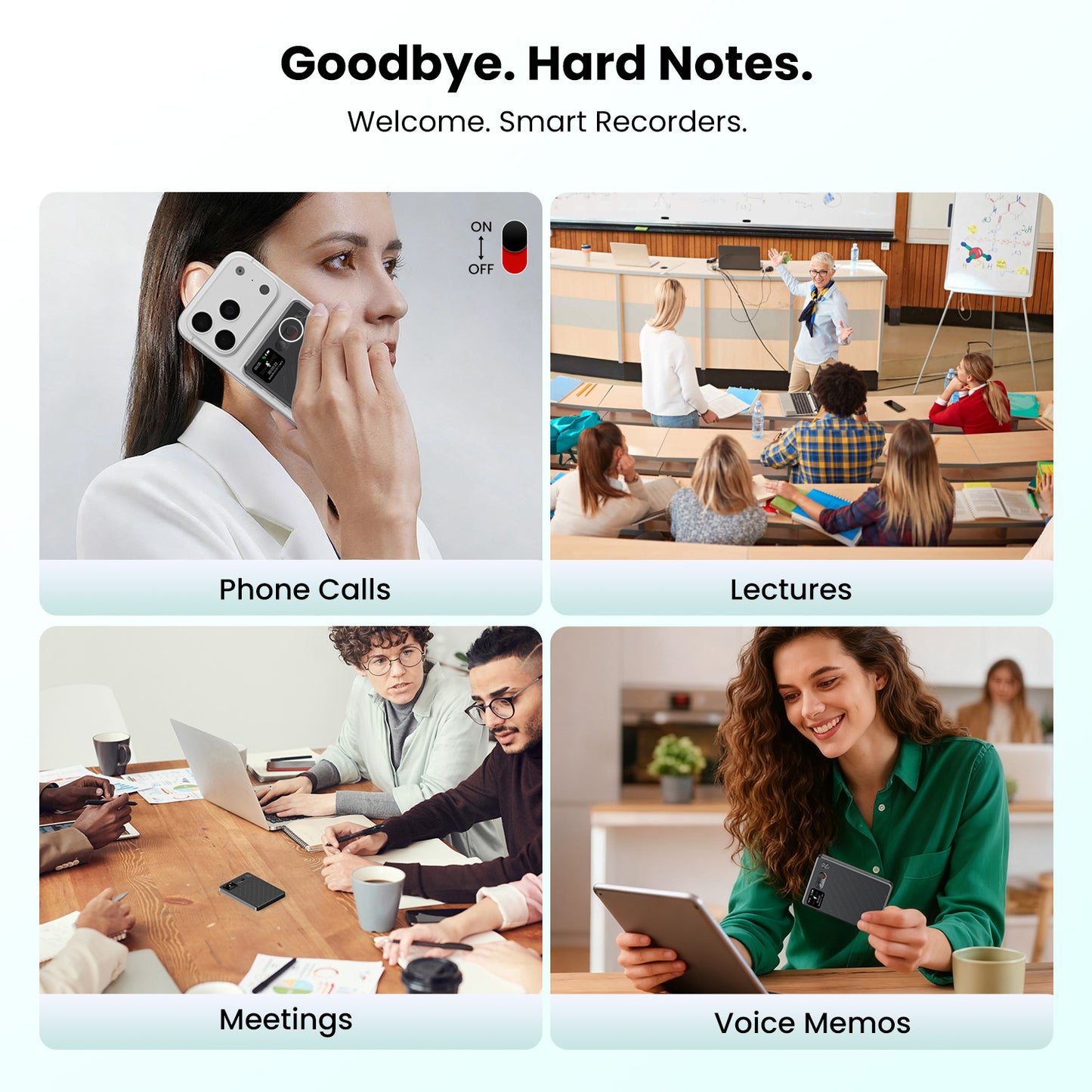 Btootos High-Definition Smart Voice Recorder - Bluetooth V5.4, Long Battery Life, Real-Time Translation, Multifunctional Recording Device