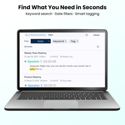 Btootos High-Definition Smart Voice Recorder - Bluetooth V5.4, Long Battery Life, Real-Time Translation, Multifunctional Recording Device