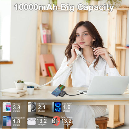 Btootos Magnetic Wireless Portable Charger, 10000mAh Power Bank with PD20w Fast Charging, USB C in&Out Battery Pack, Compatible with Mag-Safe for iPhone 16/15/14/13/12 Series, Samsung, Android, and More
