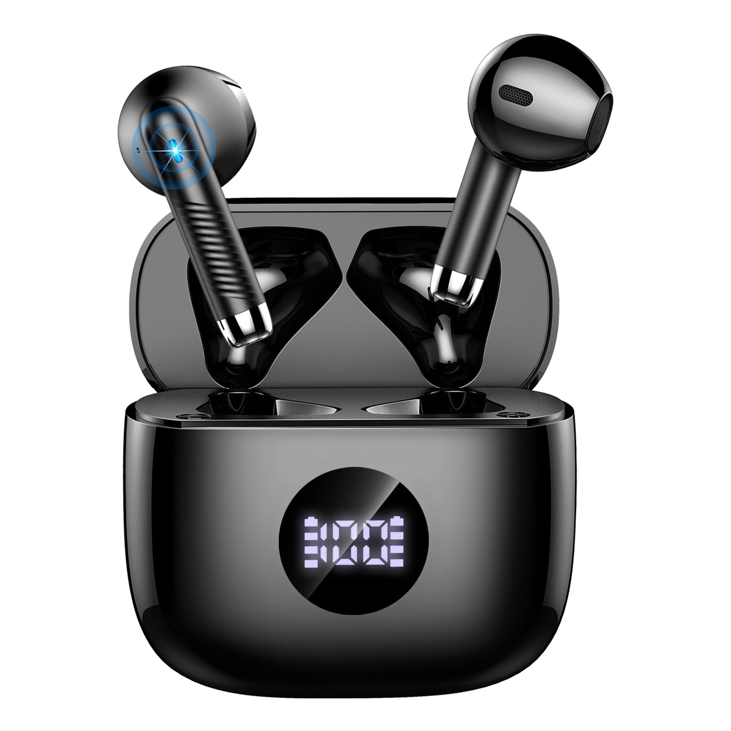 Aptkdoe Wireless Earbuds, Bluetooth 5.4 Earphone Sport, ENC Noise Cancelling Mic, 40H Playtime IPX7 Waterproof Headphone with LED Display for iOS Android Cellphone