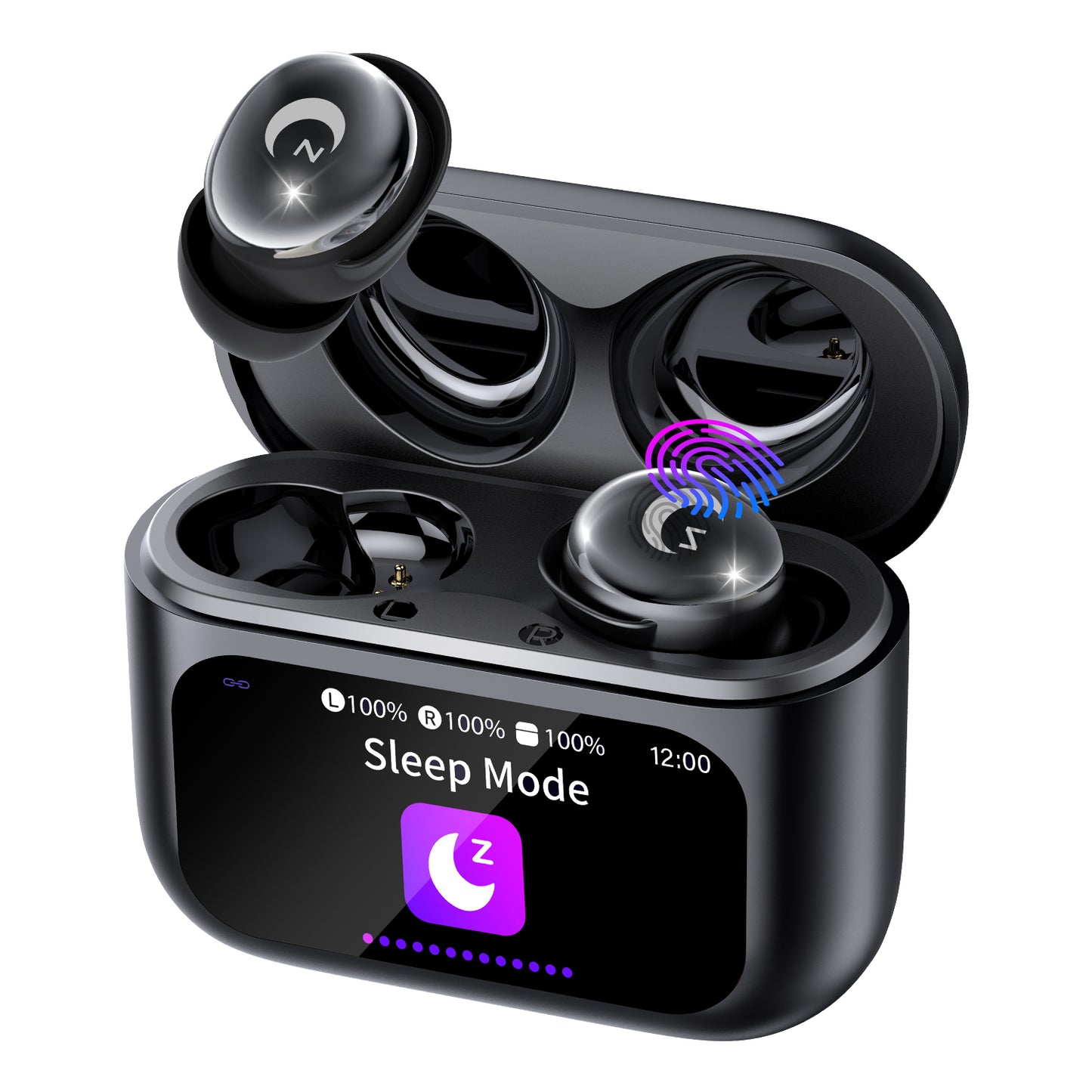 Aptkdoe Sleep Earbuds Bluetooth 5.4 in Ear Smart Touch Screen Headphones, 48H Noise Cancelling Ear Buds with 5 EQ Modes, Mini Wireless Headphones Small Design for Side Sleepers, Clear Calls Earphones, IPX7