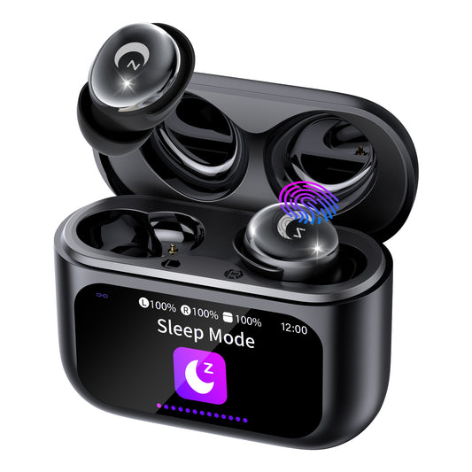 Aptkdoe Sleep Earbuds Bluetooth 5.4 in Ear Smart Touch Screen Headphones, 48H Noise Cancelling Ear Buds with 5 EQ Modes, Mini Wireless Headphones Small Design for Side Sleepers, Clear Calls Earphones, IPX7