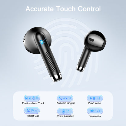 Aptkdoe Wireless Earbuds, Bluetooth 5.4 Earphone Sport, ENC Noise Cancelling Mic, 40H Playtime IPX7 Waterproof Headphone with LED Display for iOS Android Cellphone